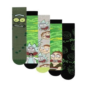 Rick And Morty Mens Character Calf-Length Socks (Pack of 5) / Multicolored